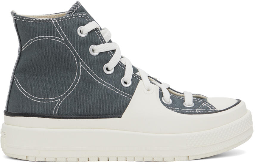 Converse Gray & White Chuck Taylor All Star Construct Sneakers Cover