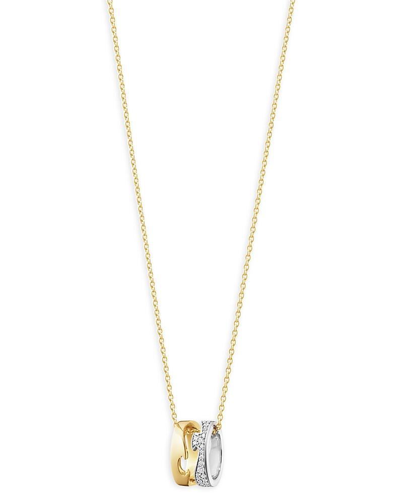 Georg Jensen 18K White & Yellow Gold Fusion Diamond Puzzle Inspired Pendant Necklace, 17.72 Cover