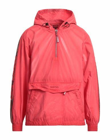 Guess Man Jacket Red Nylon Cover