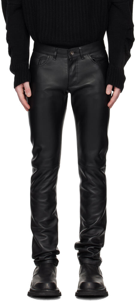 ALTU Black Straight-Leg Leather Pants Cover