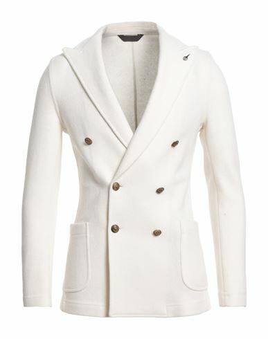 Paoloni Man Blazer Ivory Wool, Polyamide Cover