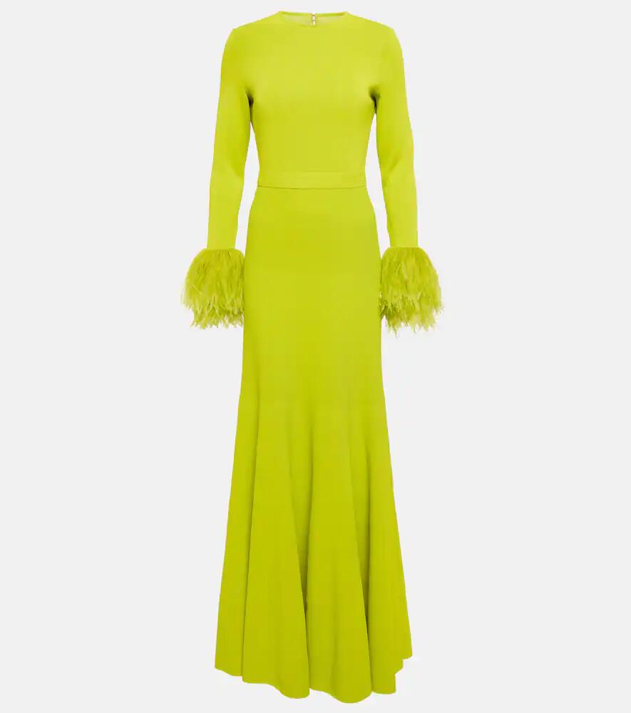 Elie Saab Feather-trimmed jersey gown Cover