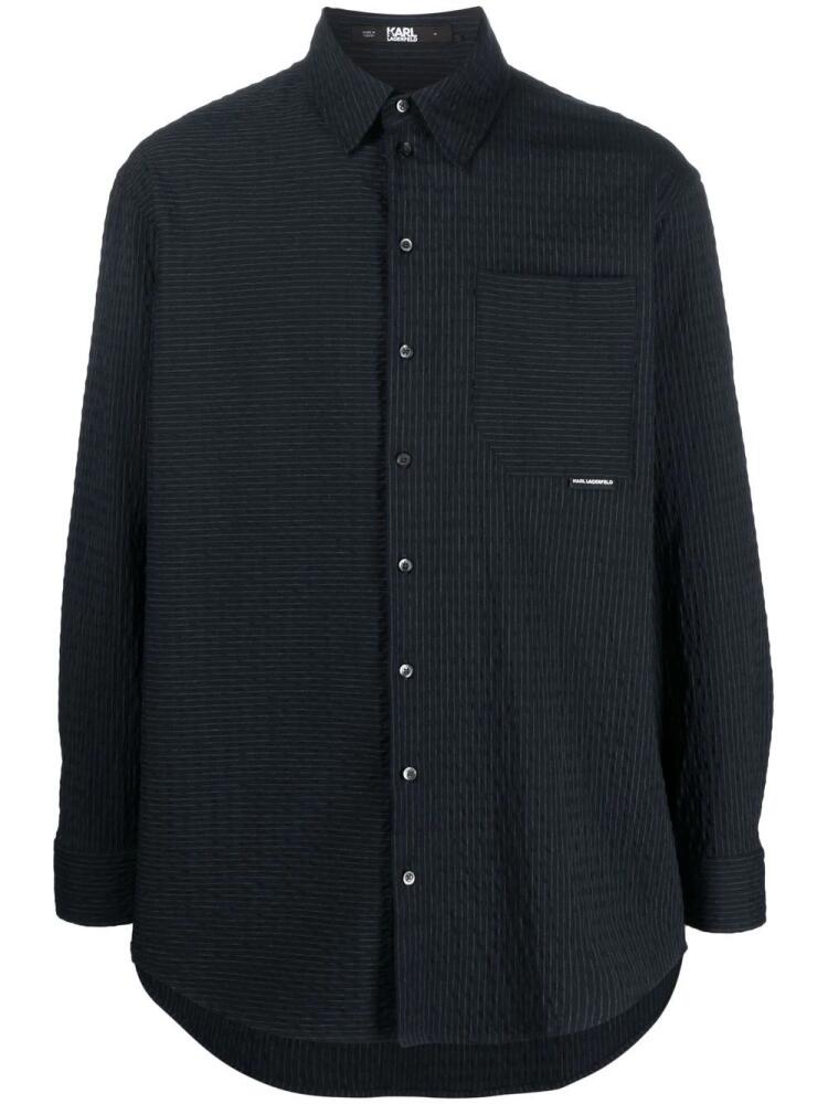 Karl Lagerfeld seersucker pinstripe shirt - Black Cover