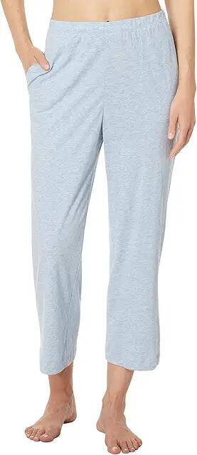 Skin Organic Pima Cotton Carlyn Crop Pants (Heather Blue) Women's Pajama Cover