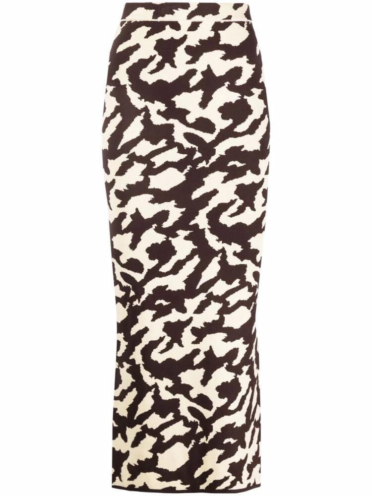 Nanushka animal print midi tube skirt - Yellow Cover