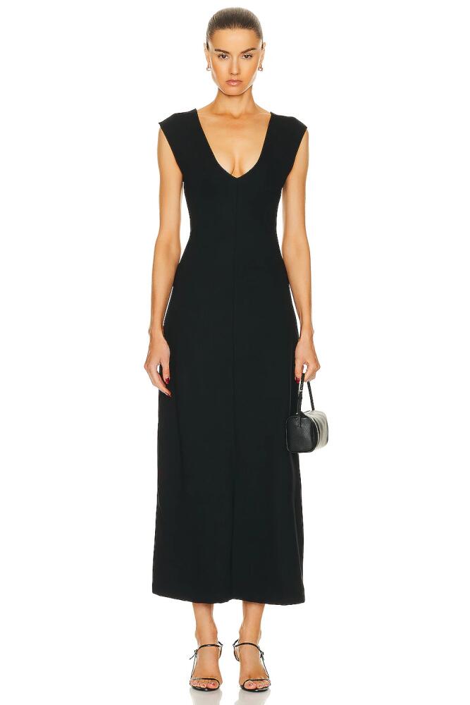 LESET Rio V Neck Maxi Dress in Black Cover