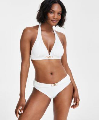 Michael Michael Kors Womens Halter Bikini Top Belted Bikini Bottoms Cover