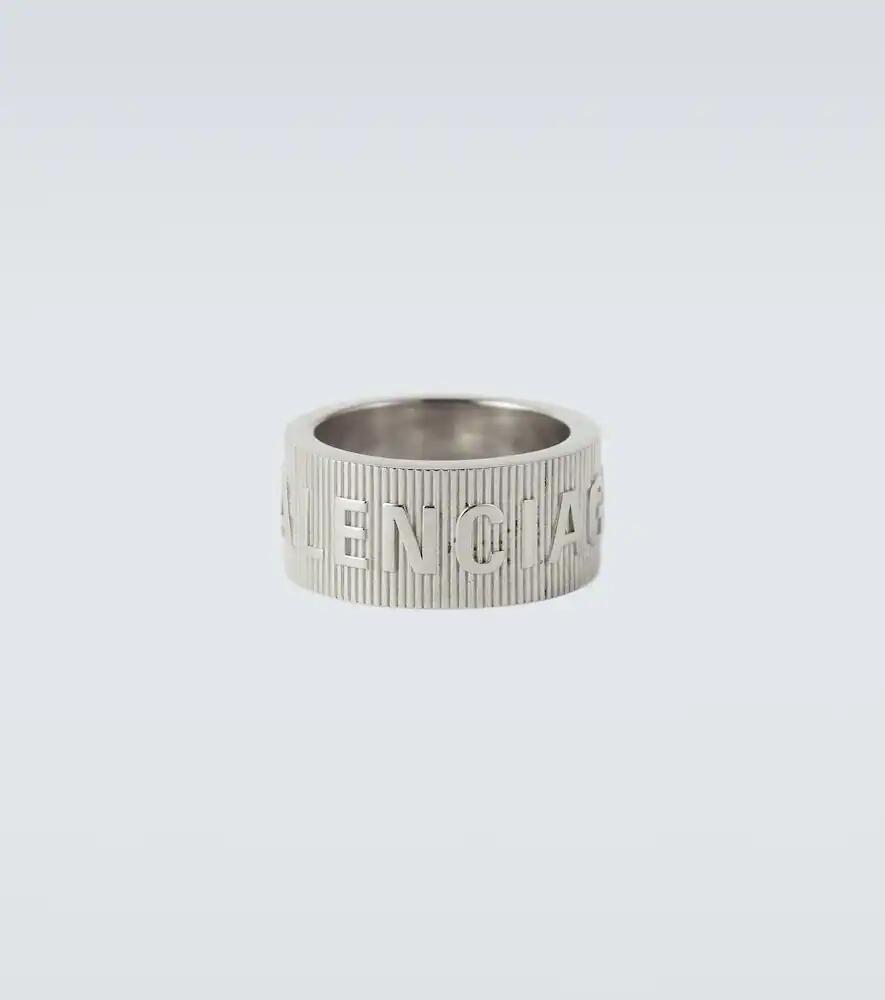 Balenciaga Force Striped sterling silver ring Cover