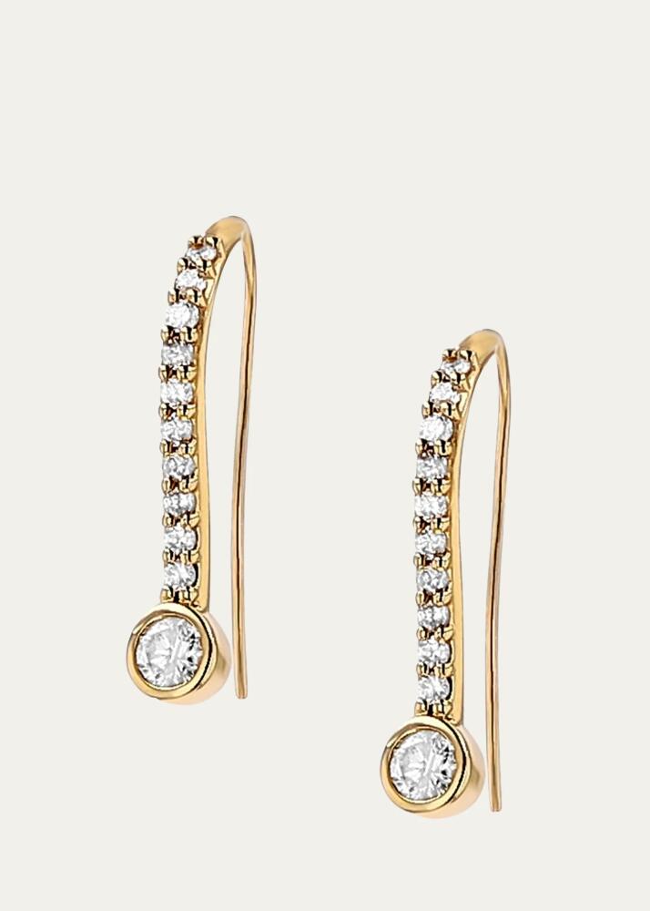 Sheryl Lowe 14K Diamond Bezel French Hook Earrings Cover