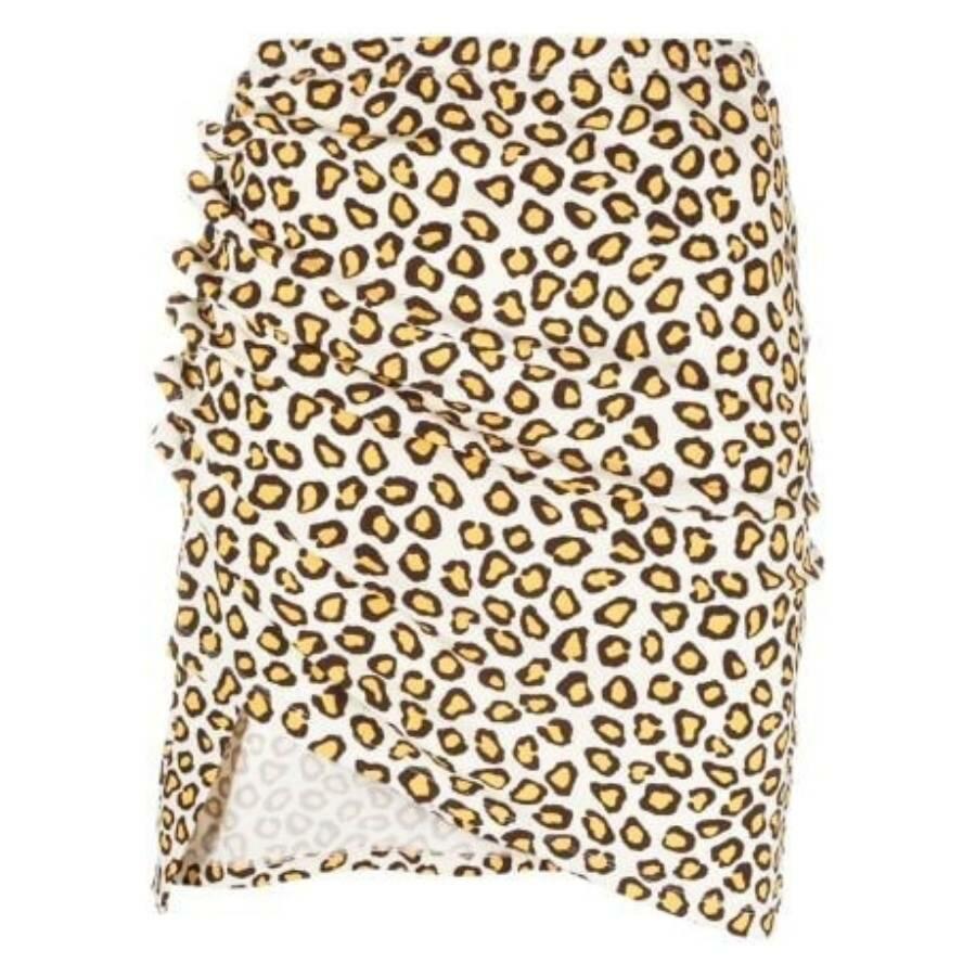 Rabanne Asymmetric Leopard Print Skirt Cover