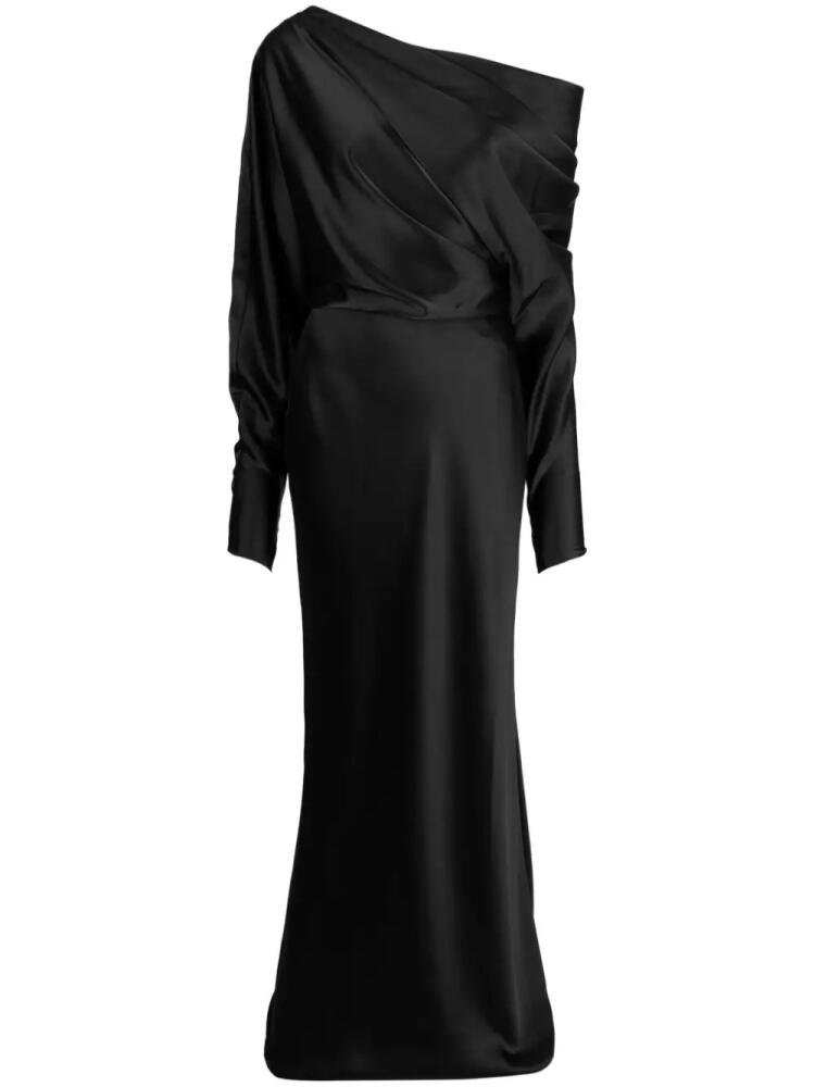 Amsale off-shoulder satin gown - Black Cover