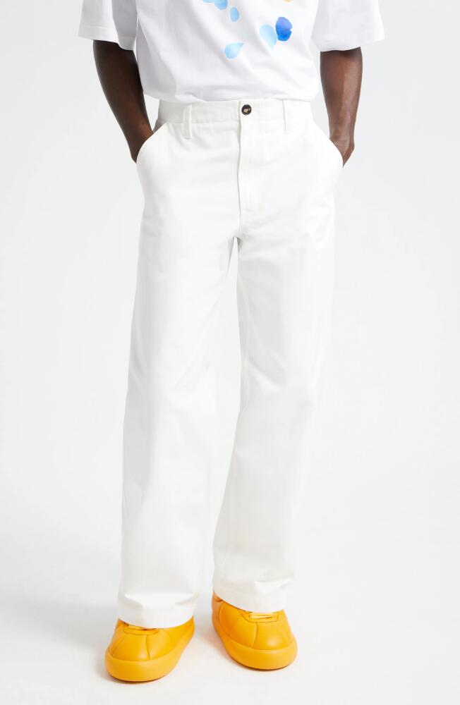 Marni Cotton Garbardine Flare Leg Pants in Lily White Cover