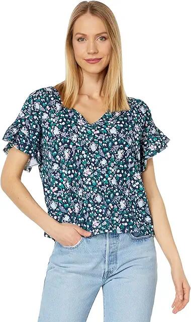 Carve Designs Hazel Top (Navy Floral) Women's Clothing Cover