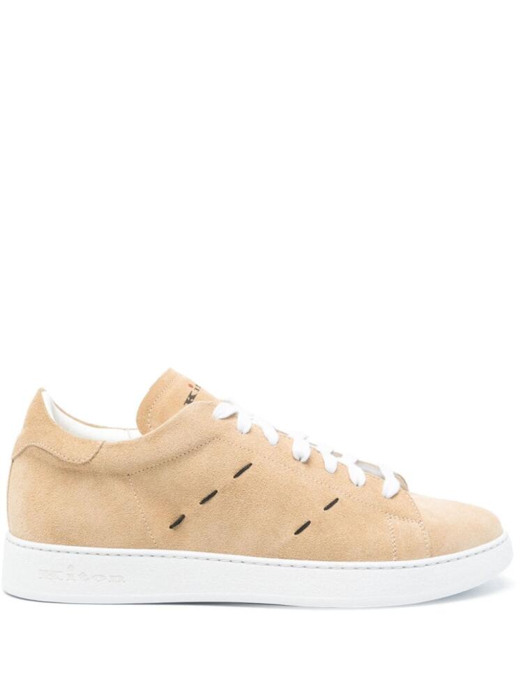 Kiton logo-print suede sneakers - Neutrals Cover