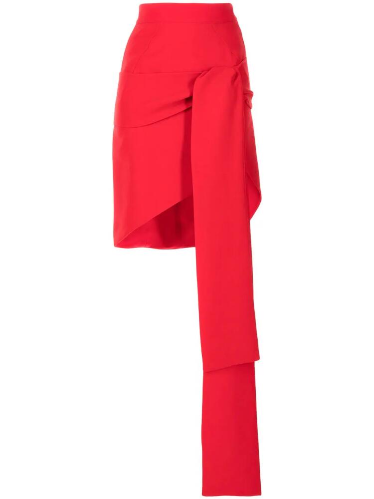 Maticevski tied-front pencil skirt - Red Cover