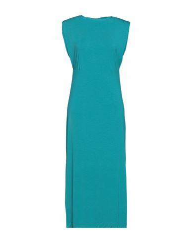 Biancoghiaccio Woman Midi dress Turquoise Polyester, Elastane Cover