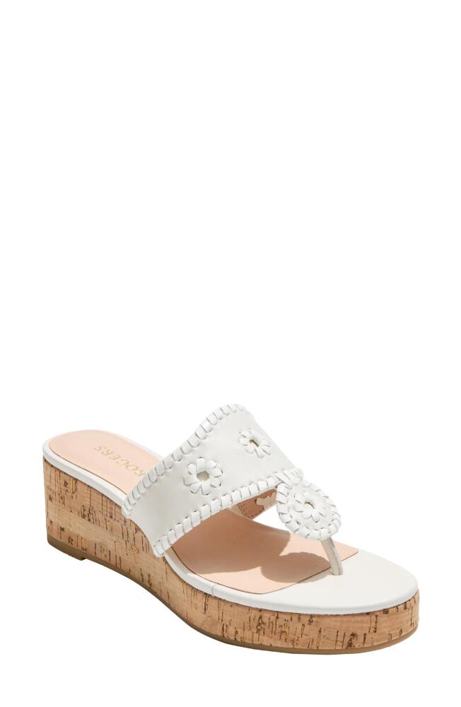 Jack Rogers Jacks Platform Wedge Sandal in White Cover