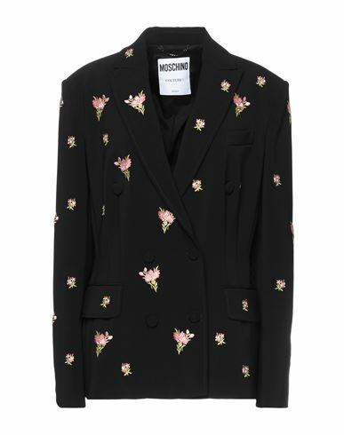 Moschino Woman Blazer Black Polyester, Polyurethane Cover