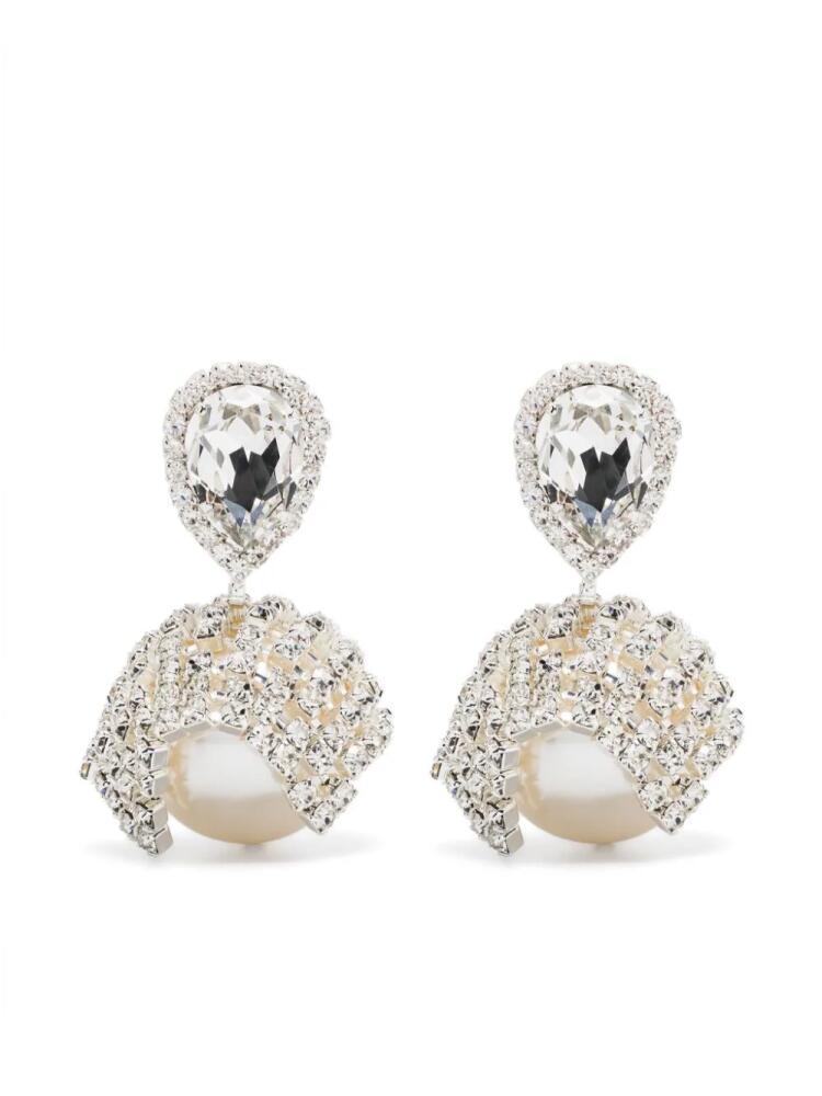 Magda Butrym crystal-embellished clip-on earrings - Silver Cover