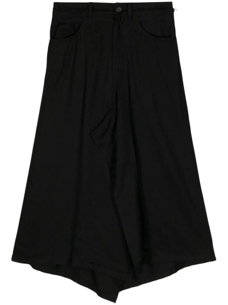 Yohji Yamamoto asymmetric-hem midi skirt - Black Cover