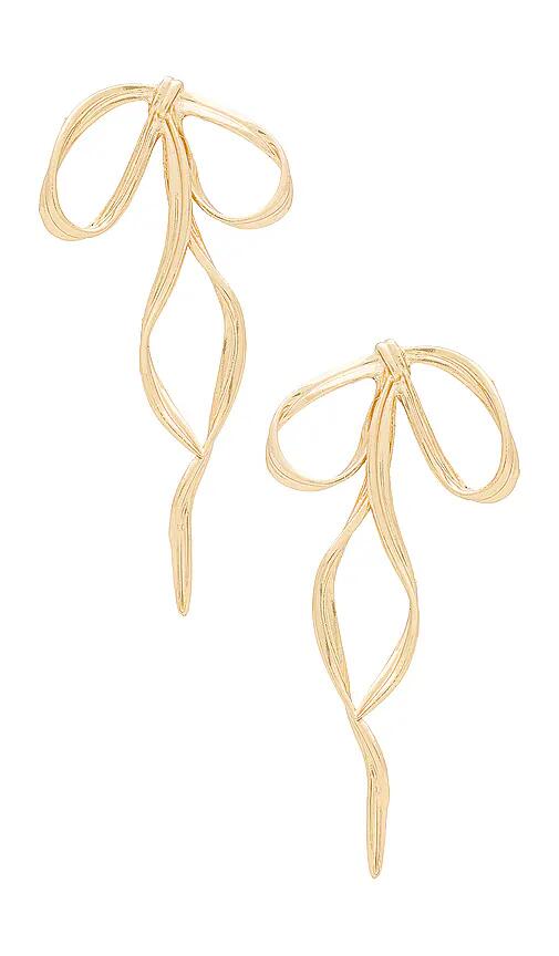 BRACHA Grand Bow Earrings in Metallic Gold Cover