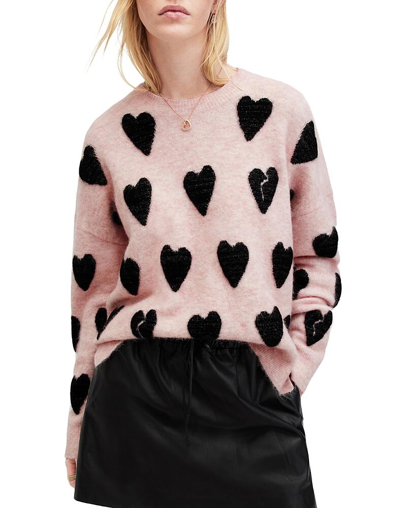 Allsaints Amora Heart Print Sweater Cover