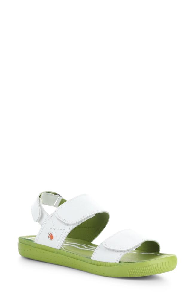 Softinos by Fly London Indu Sandal in White Smooth Cover