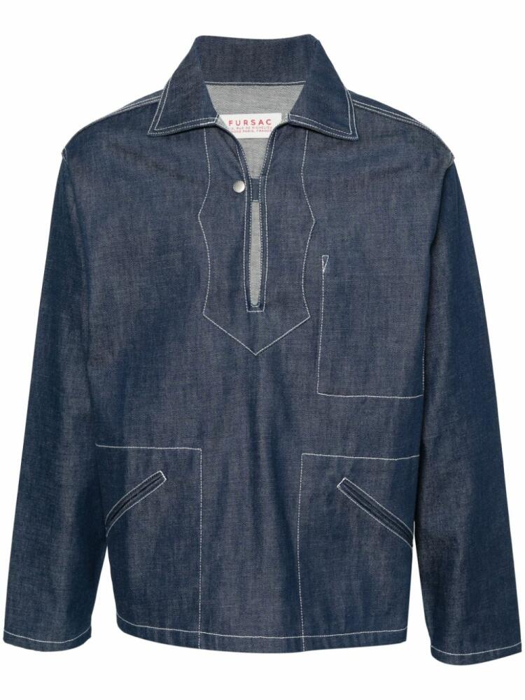 FURSAC contrast-stitching denim jacket - Blue Cover