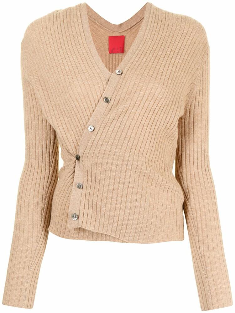 Cashmere In Love Inez ribbed-knit cropped cardigan - Brown Cover