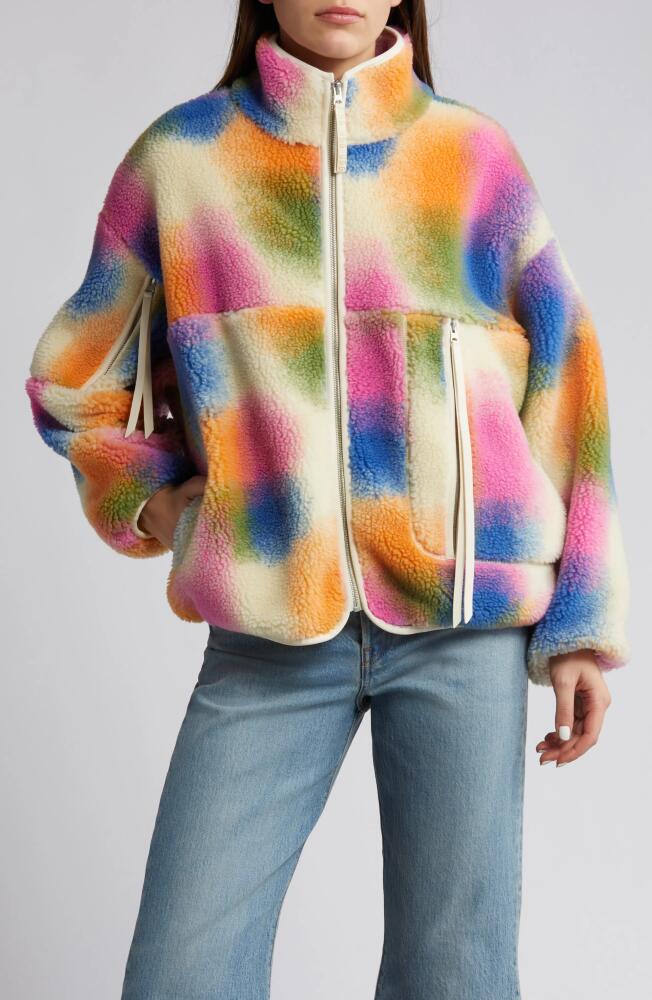 UGG(r) Marlene Textured Fleece Zip-Up Jacket in Rainbow Blur Multi Cover