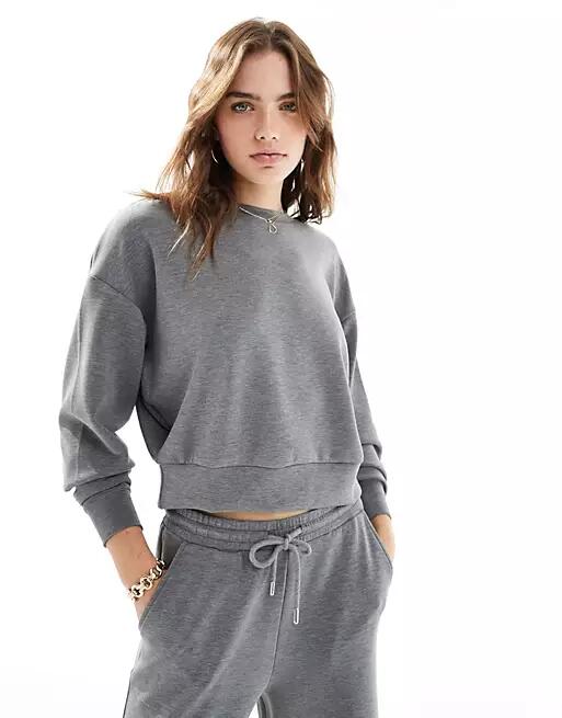 Stradivarius soft touch sweatshirt in gray - part of a set Cover