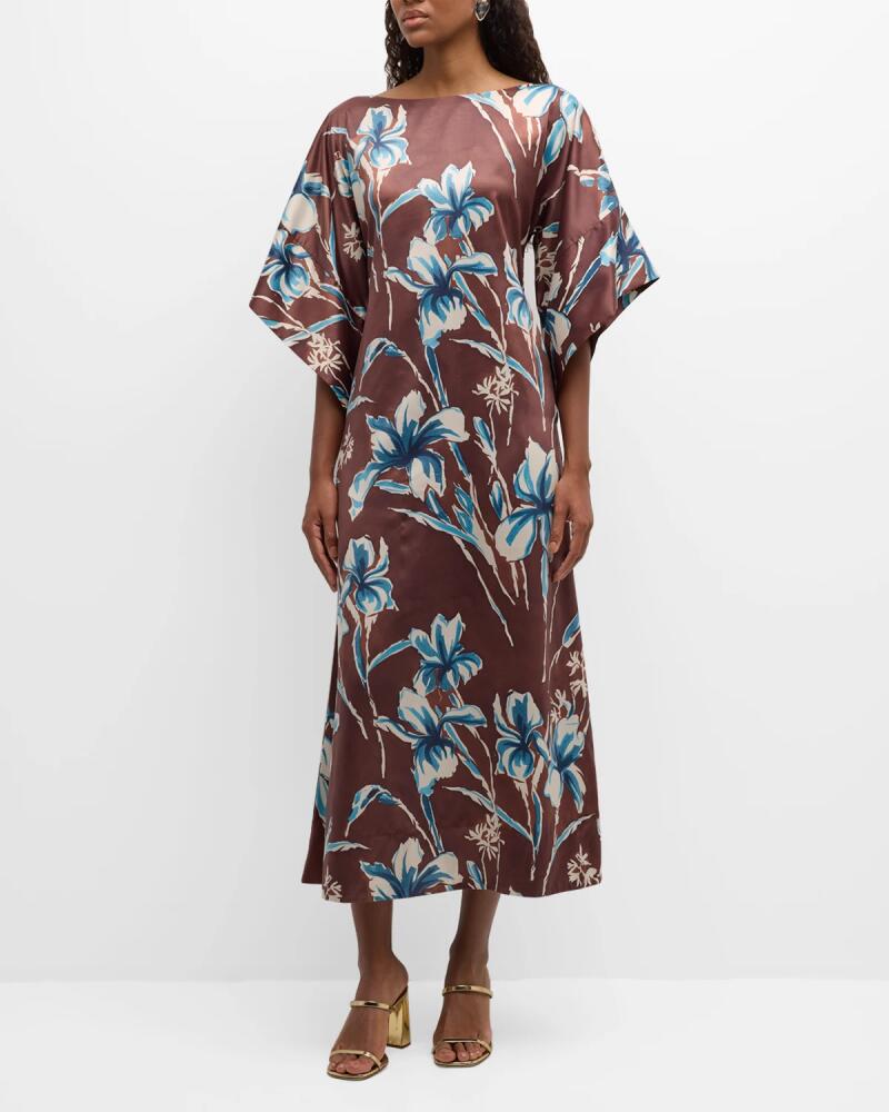 Frances Valentine Spinnaker Printed Bell-Sleeve Maxi Dress Cover