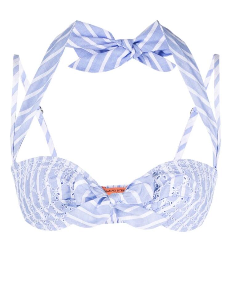 Ermanno Scervino broderie-anglaise bikini top - Blue Cover