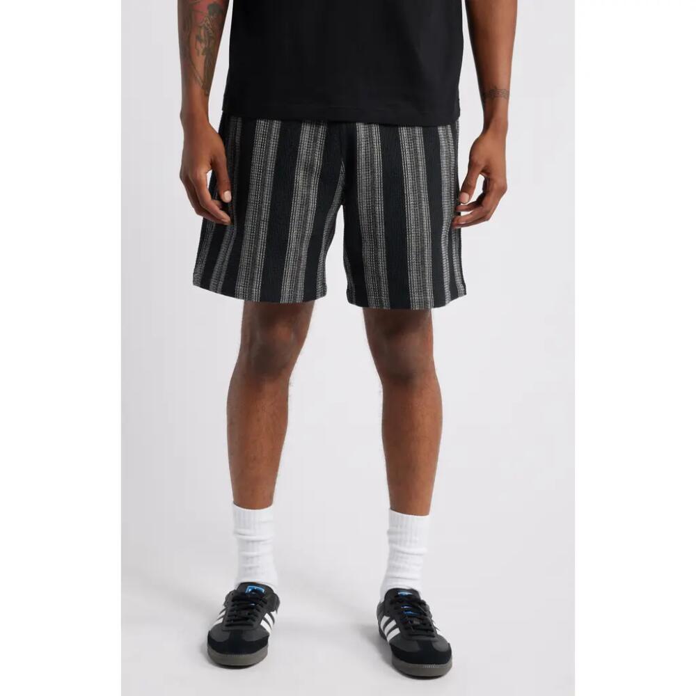 Carhartt Work In Progress Dodson Waffle Knit Cotton Shorts in Dodson Stripe Black Cover