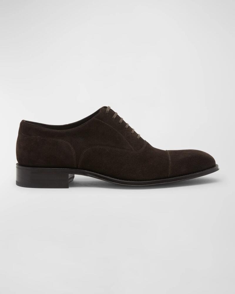 TOM FORD Men's Clayton Cap Toe Suede Oxfords Cover