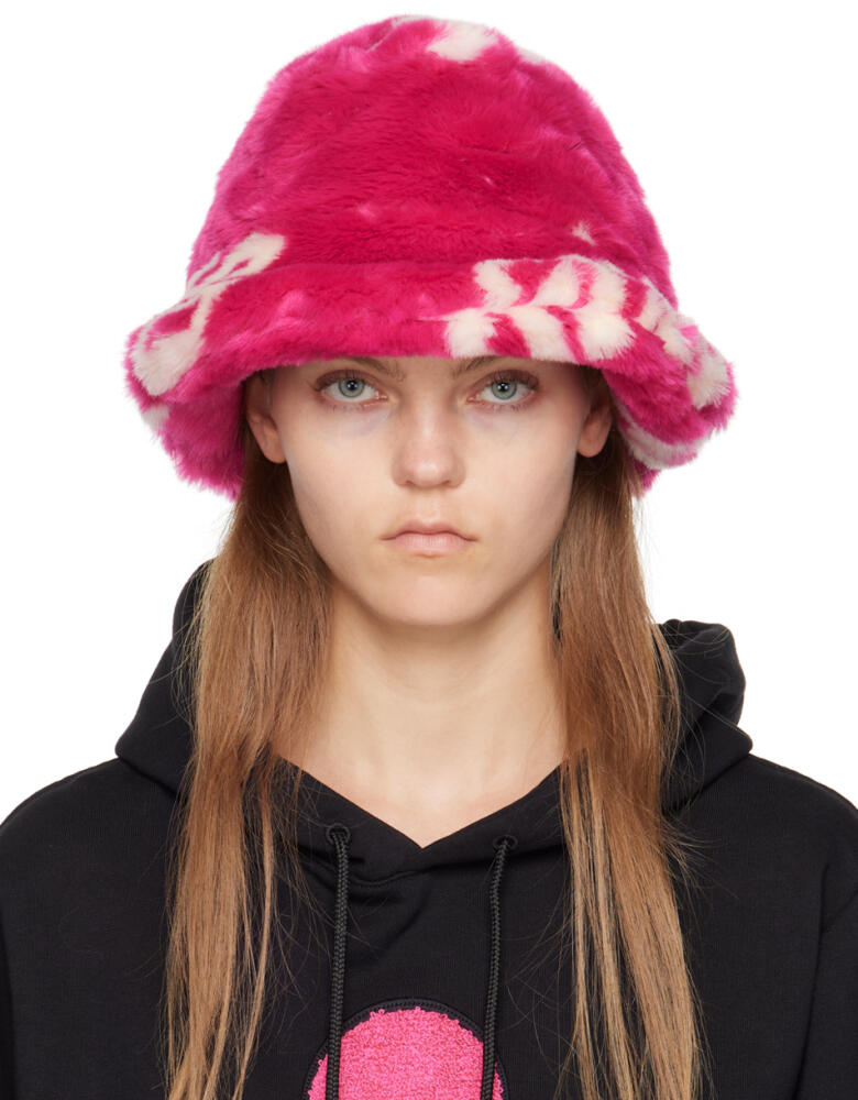 GCDS Pink Jacquard Bucket Hat Cover