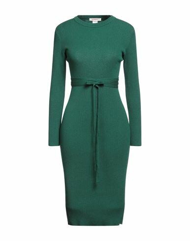 Kontatto Woman Midi dress Dark green Viscose, Acrylic, Elastane Cover