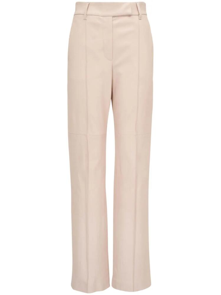 Brunello Cucinelli straight-leg leather trousers - Neutrals Cover