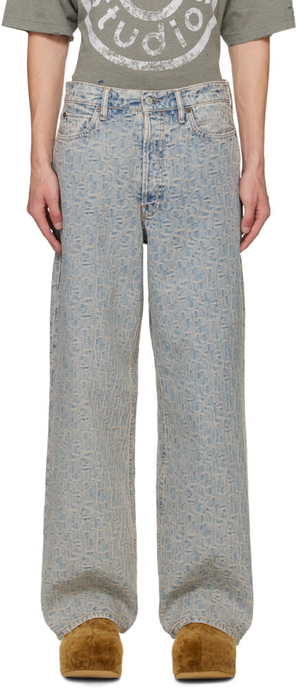 Acne Studios Blue Loose Fit 1981M Monogram Jeans Cover