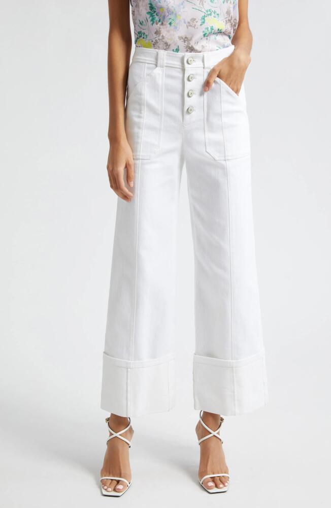 Cinq à Sept Benji Wide Leg Jeans in White Cover