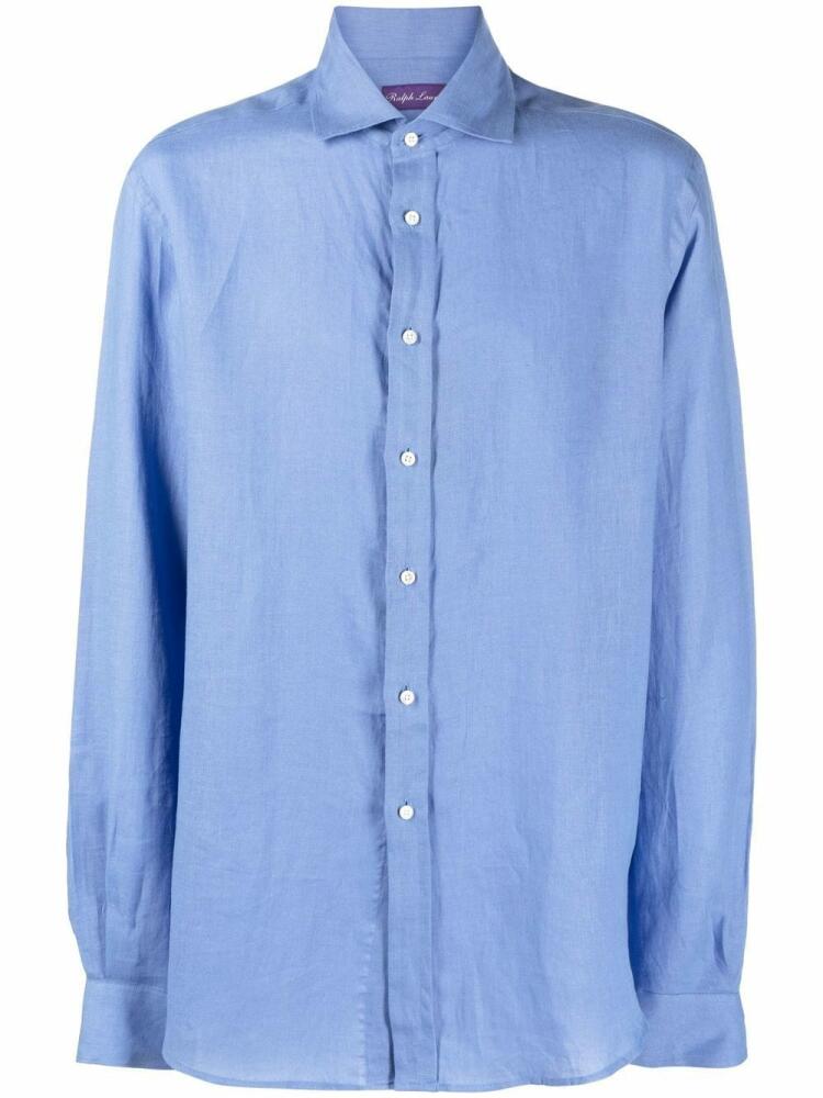 Ralph Lauren Purple Label long-sleeved linen shirt - Blue Cover