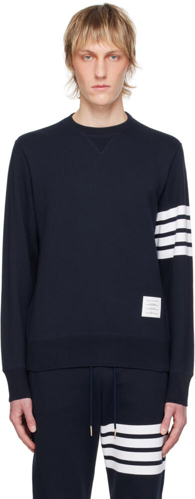 Thom Browne Navy 4-Bar Sweatshirt Cover