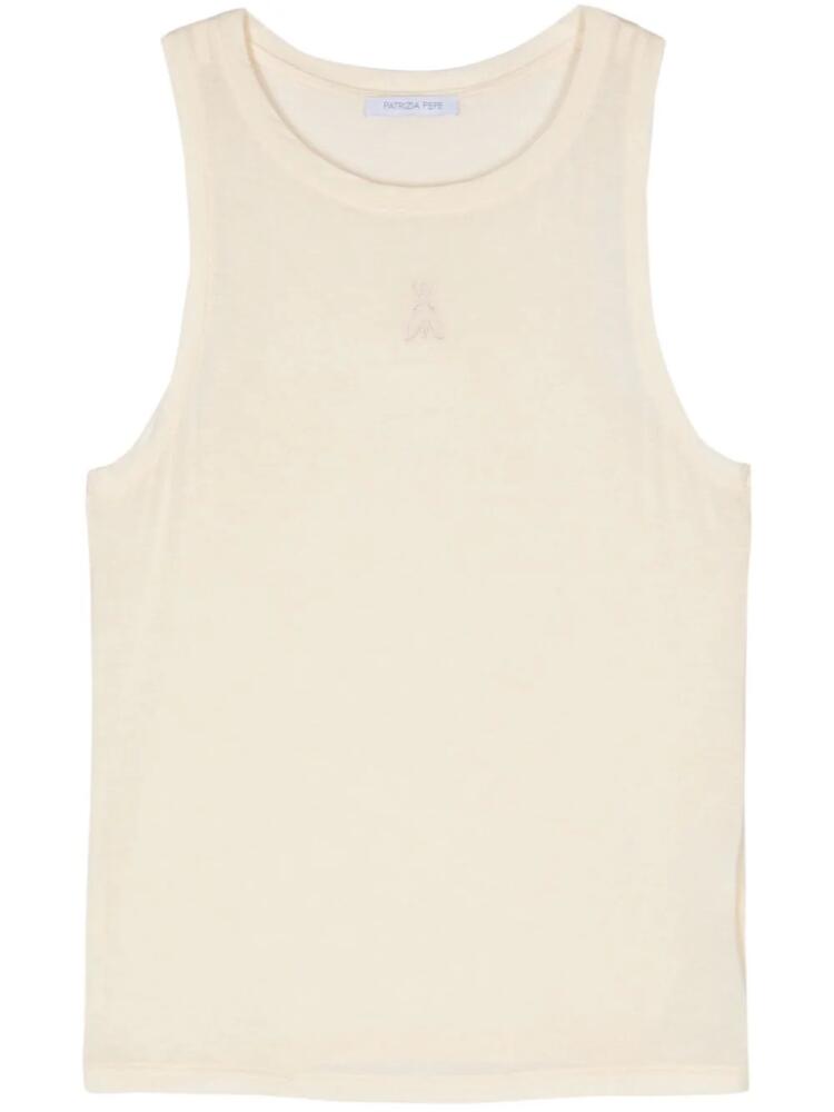 Patrizia Pepe fly-embroidered tank top - Neutrals Cover