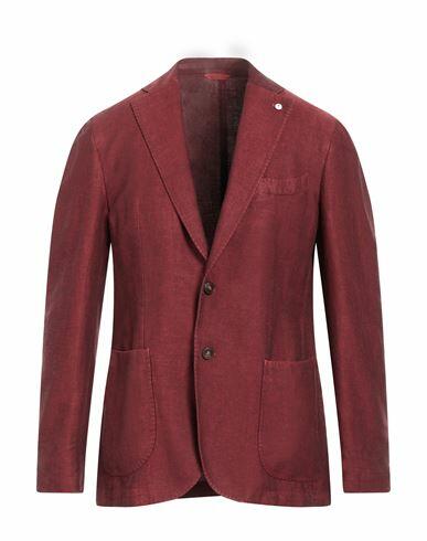 L. b.m. 1911 Man Blazer Red Linen, Cotton Cover