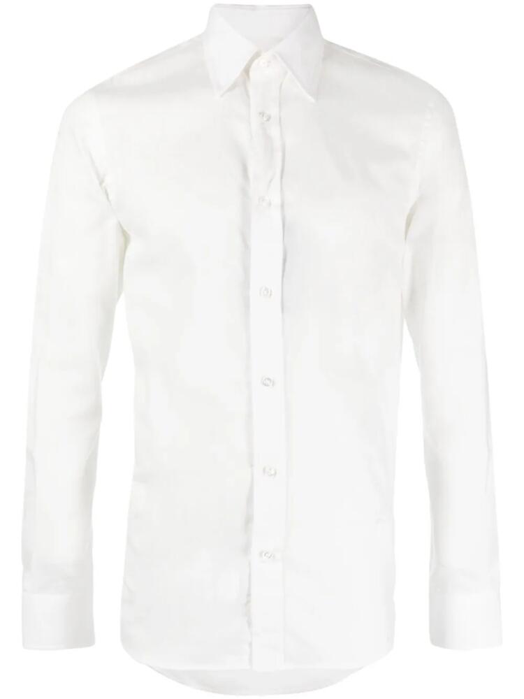 Ralph Lauren Purple Label plain long-sleeve cotton shirt - White Cover