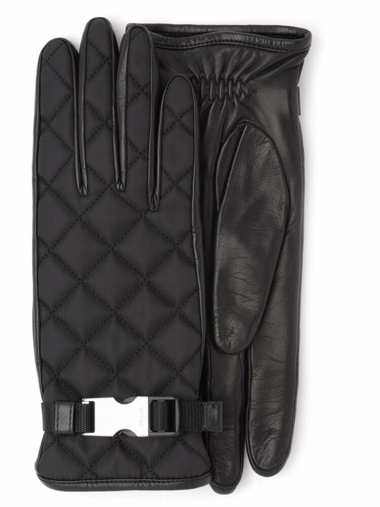 Prada quilted buckle gloves - Black Cover