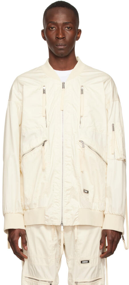 Dsquared2 Off-White Cotton Bomber Cover