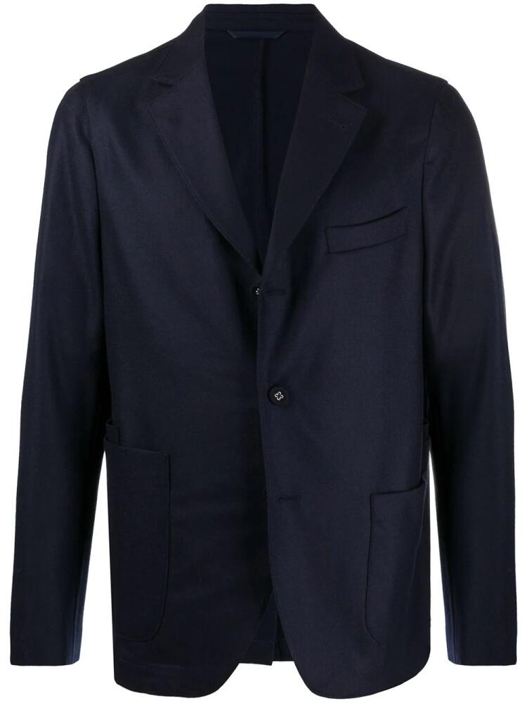 Officine Generale straight-cut jacket - Blue Cover