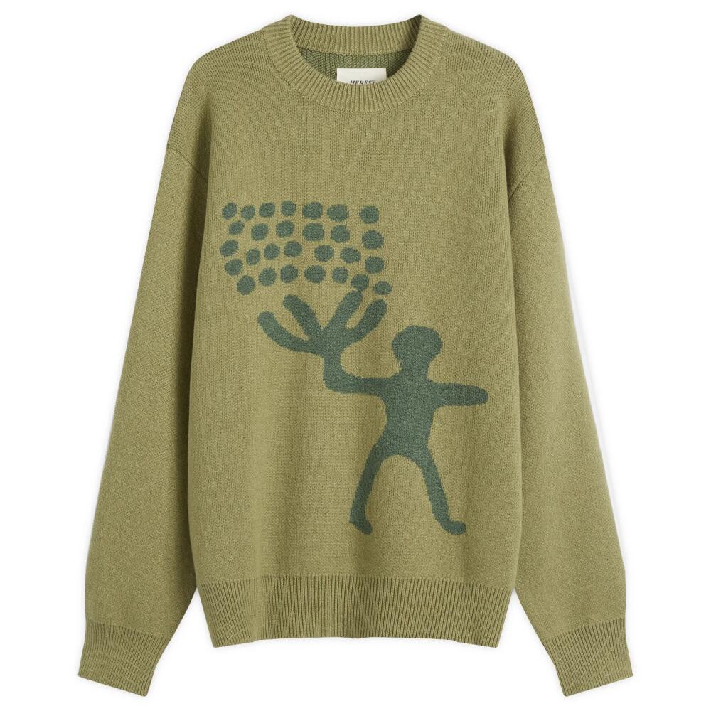 Heresy Men's Early Man Knit Crew in Green Cover