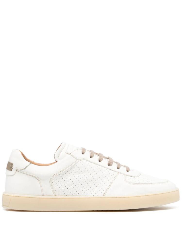 Barrett leather lace-up sneakers - White Cover